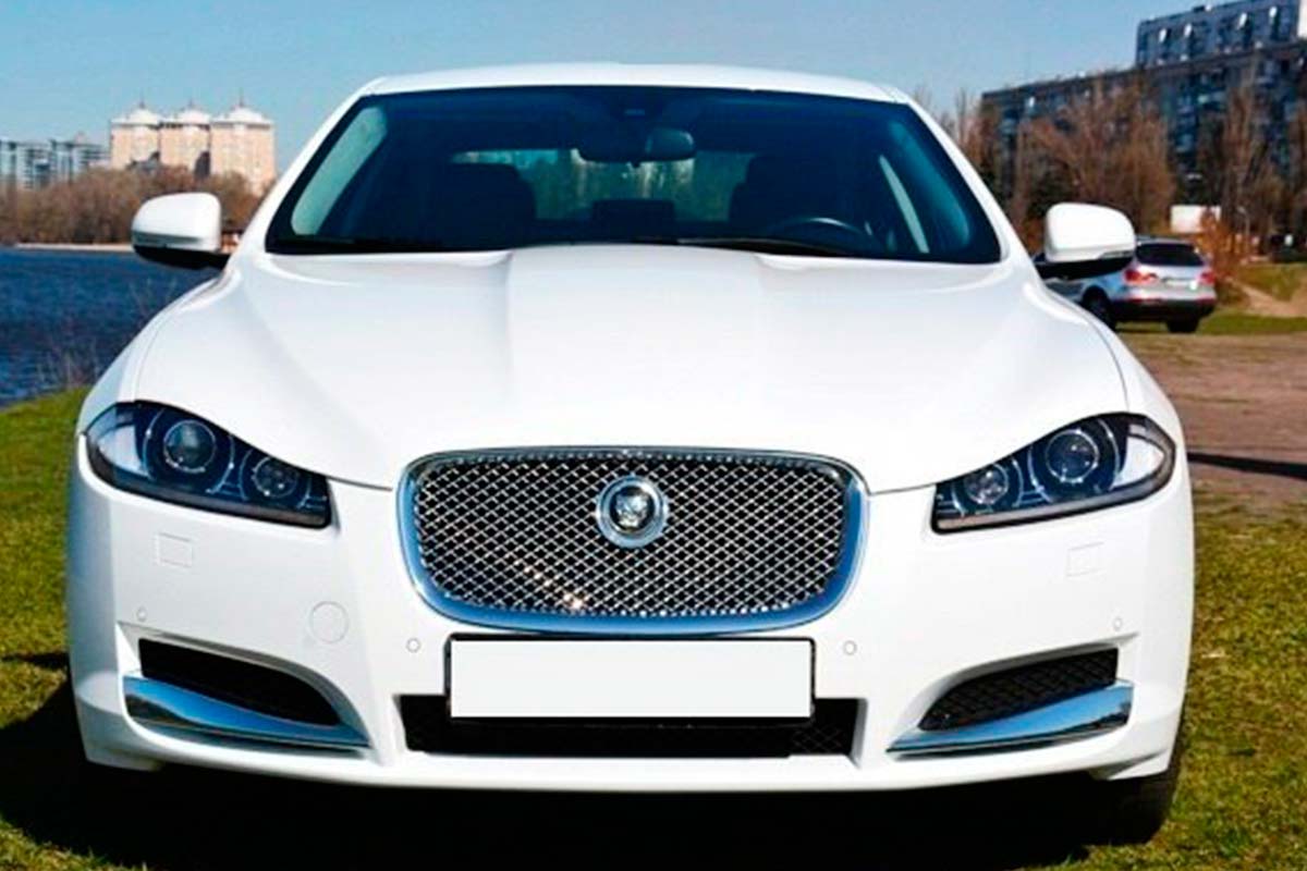 Jaguar XF white sedan 2